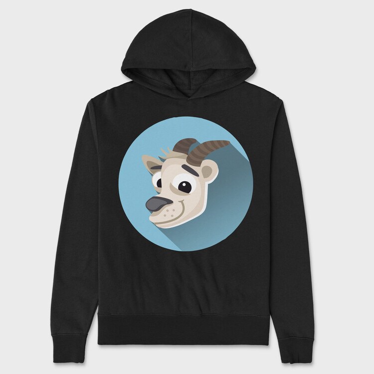 Goat Head Icon, Hanorac Oversize Barbati (Unisex)