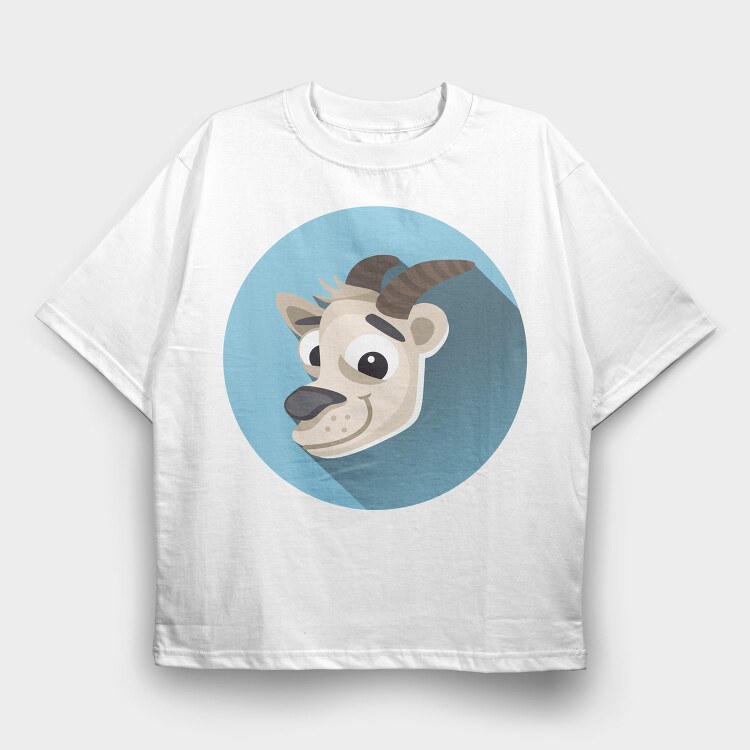 Goat Head Icon, Tricou Oversize Barbati (Unisex)