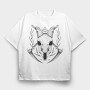 Goat Skull Hand Drawn, Tricou Oversize Barbati (Unisex)