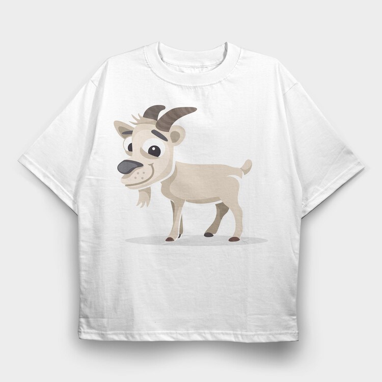 Goatly Grin, Tricou Oversize Barbati (Unisex)