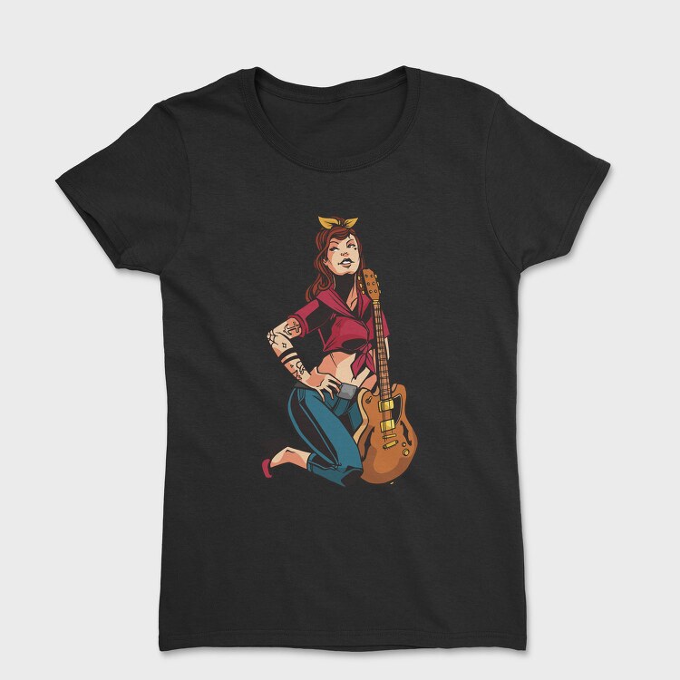 Rockstar Guitar Girl, Tricou Femei