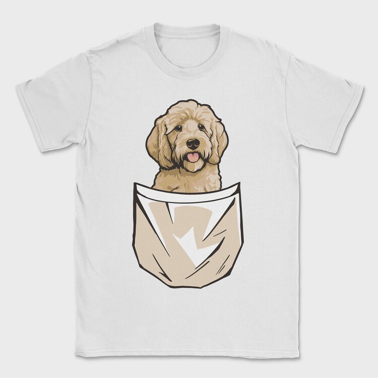 Golden Doodle Dog Pocket, Tricou Barbati (Unisex)