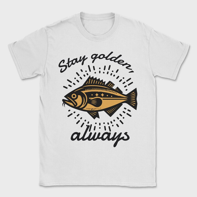 Golden Fish Quote Stay Golden, Tricou Barbati (Unisex)