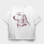 Golden Retriever Dog, Tricou Oversize Barbati (Unisex)