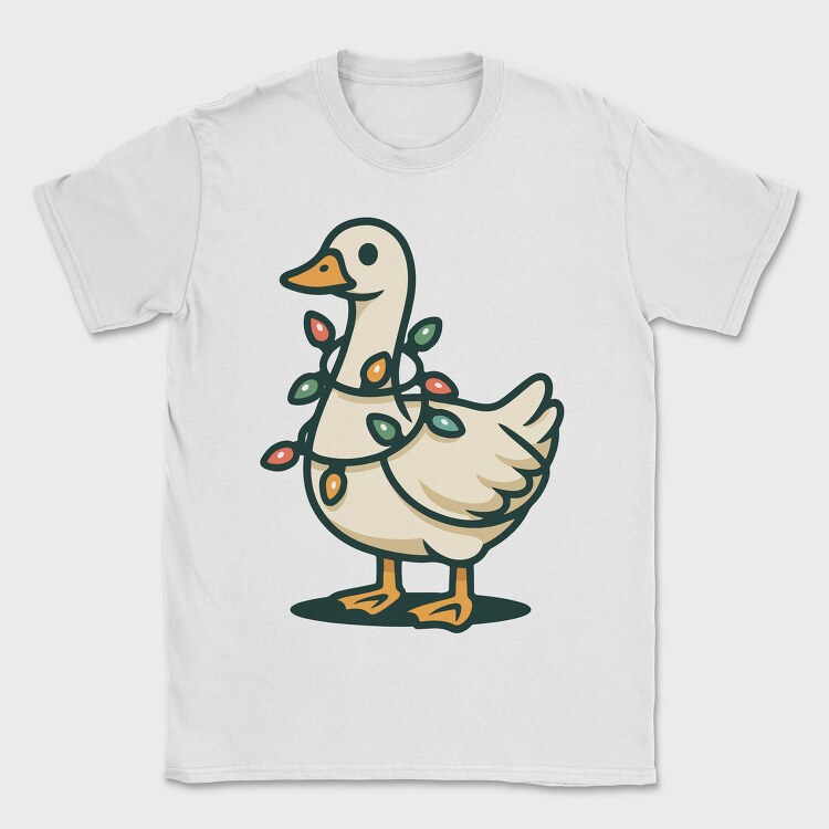 Goose With Christmas Lights Request, Tricou Barbati (Unisex)