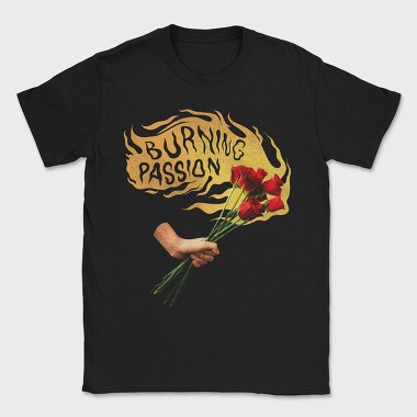 Fire Burning With Passion Flowers, Tricou Barbati (Unisex)