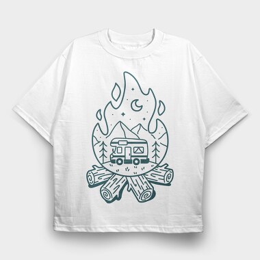 Fireplace Caravan, Tricou Oversize Barbati (Unisex)