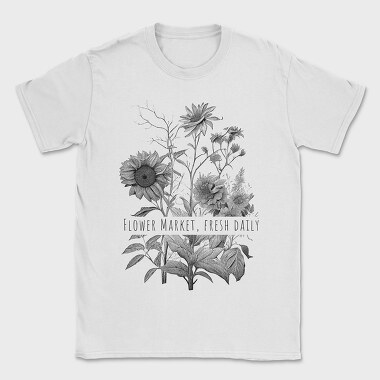 Flower Market Botanical Illustration, Tricou Barbati (Unisex)
