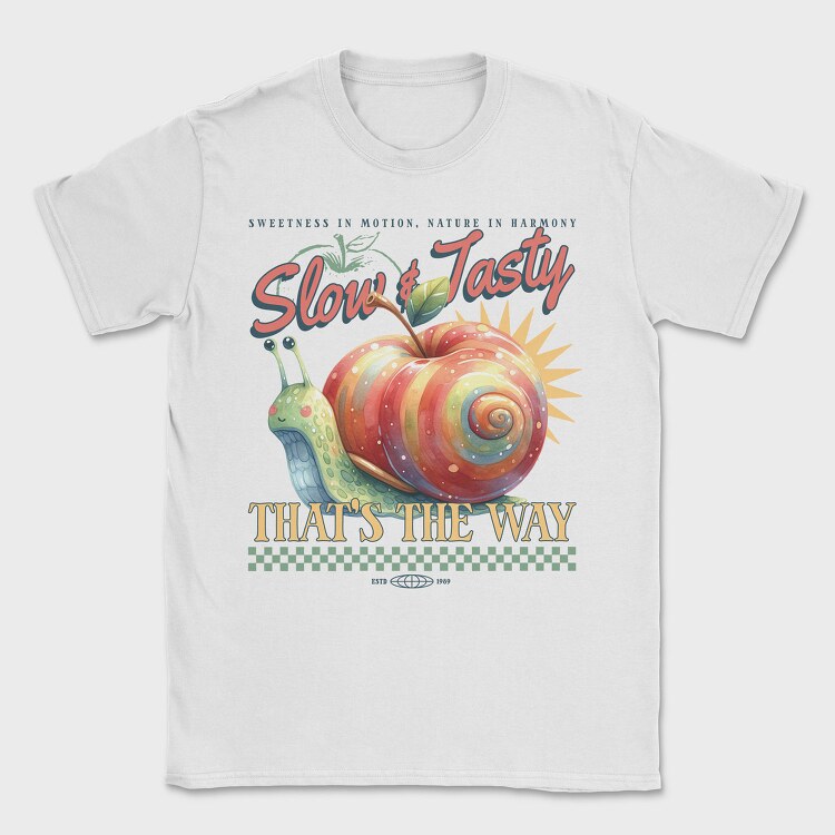 Slow And Tasty Apple Snail, Tricou Barbati (Unisex)