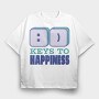 Smile Keys To Happiness Quote, Tricou Oversize Barbati (Unisex)