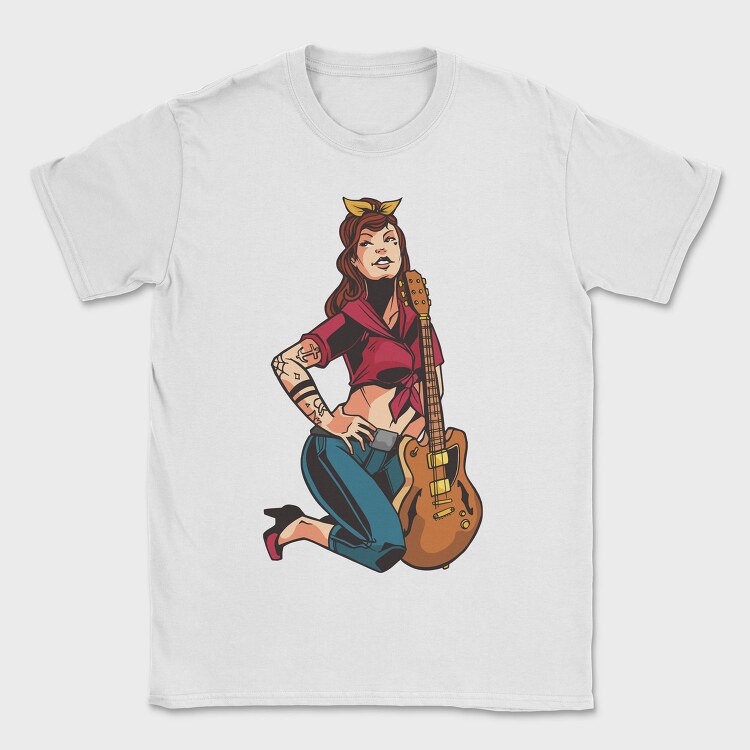 Rockstar Guitar Girl, Tricou Barbati (Unisex)