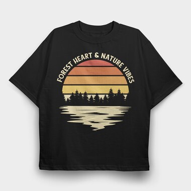 Forest Heart and Nature Vibes, Tricou Oversize Barbati (Unisex)