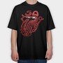 Red Fire Tones, Tricou Oversize Barbati (Unisex)