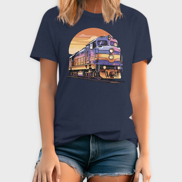 Retro Train, Tricou Barbati (Unisex)