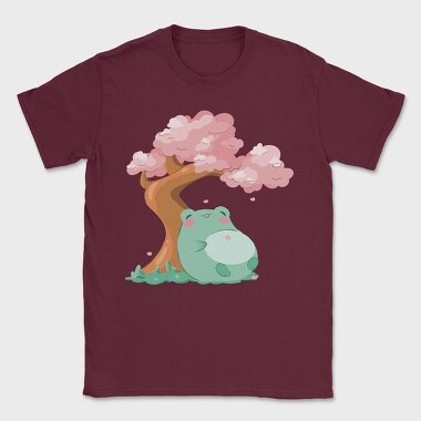 Frog Under a Cherry Blossom, Tricou Barbati (Unisex)