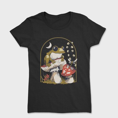 Frog and Mushrooms Vintage Draw, Tricou Femei