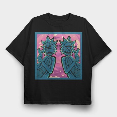 Rick And Morty Space, Tricou Oversize Barbati (Unisex)