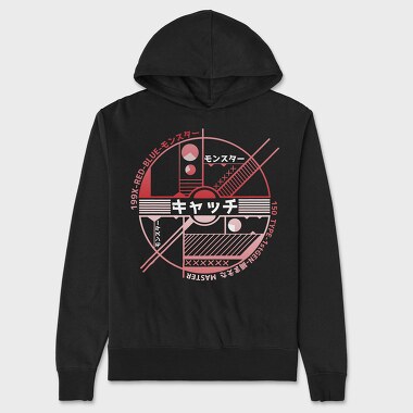 Red Blue Monster, Hanorac Oversize Barbati (Unisex)