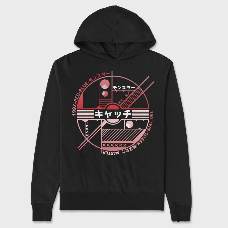 Red Blue Monster, Hanorac Oversize Barbati (Unisex)