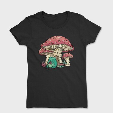 Frog Knitting Mushroom House, Tricou Femei