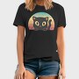 Peeking Cat Retro Sunset, Tricou Barbati (Unisex)
