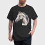 Side View Realistic Horse, Tricou Barbati (Unisex)