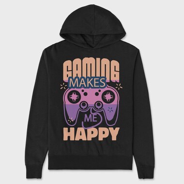 Gaming Makes Me Happy, Hanorac Oversize Barbati (Unisex)