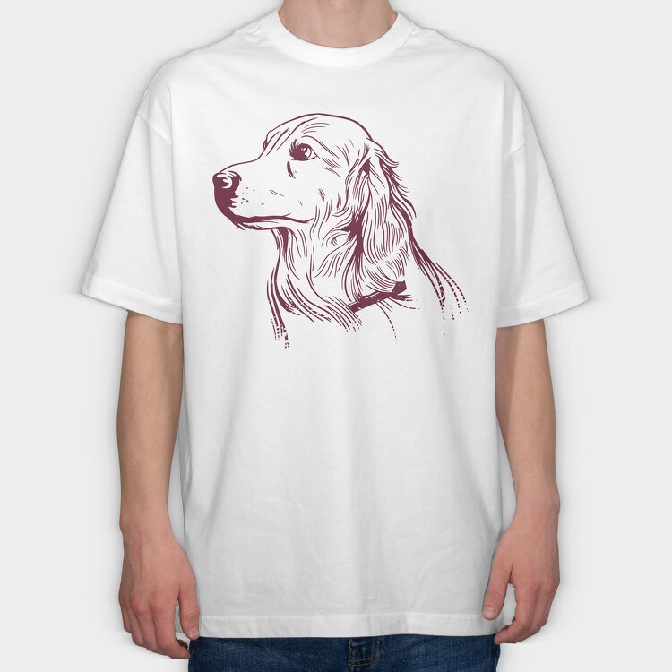 Golden Retriever Dog, Tricou Oversize Barbati (Unisex)