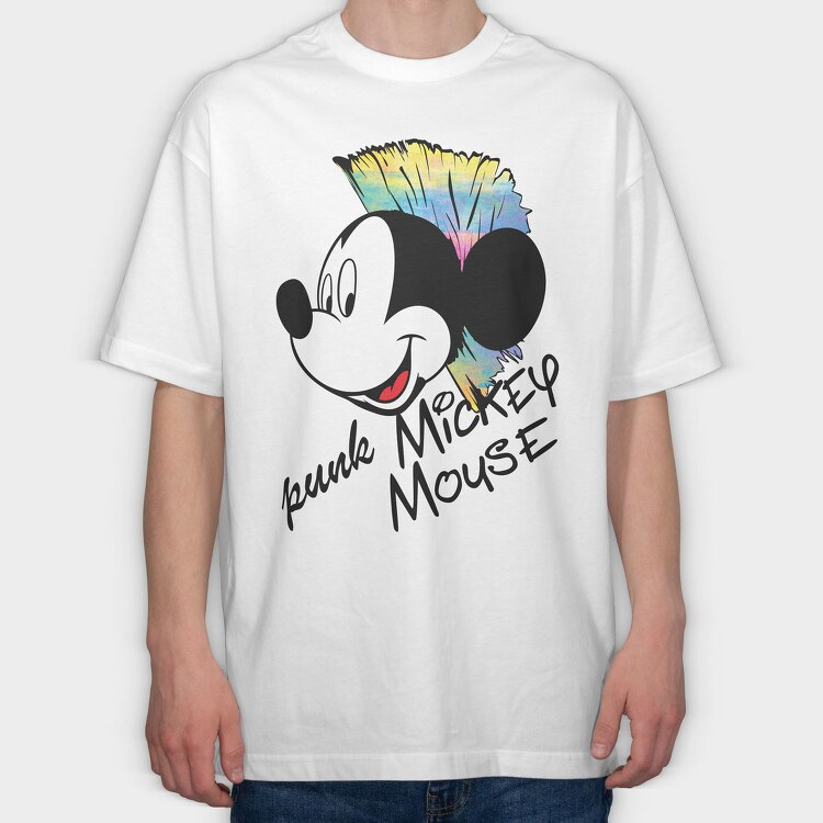 Punk Mickey Mouse, Tricou Oversize Barbati (Unisex)
