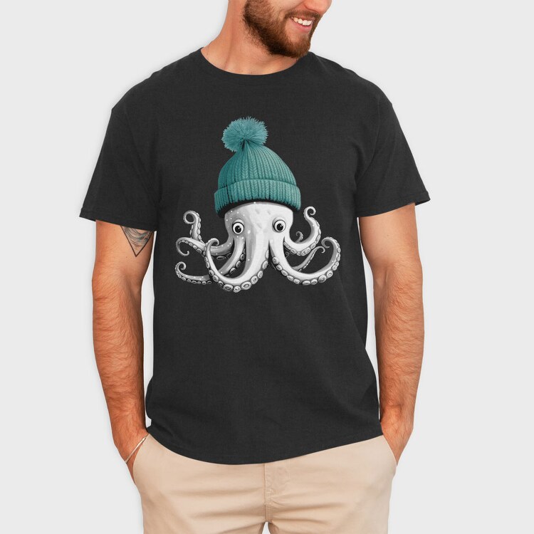 Octopus Winter Hat, Tricou Barbati (Unisex)