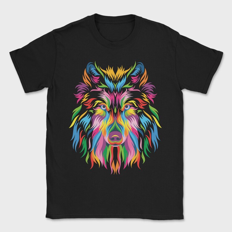 Rainbow Dog Face, Tricou Barbati (Unisex)