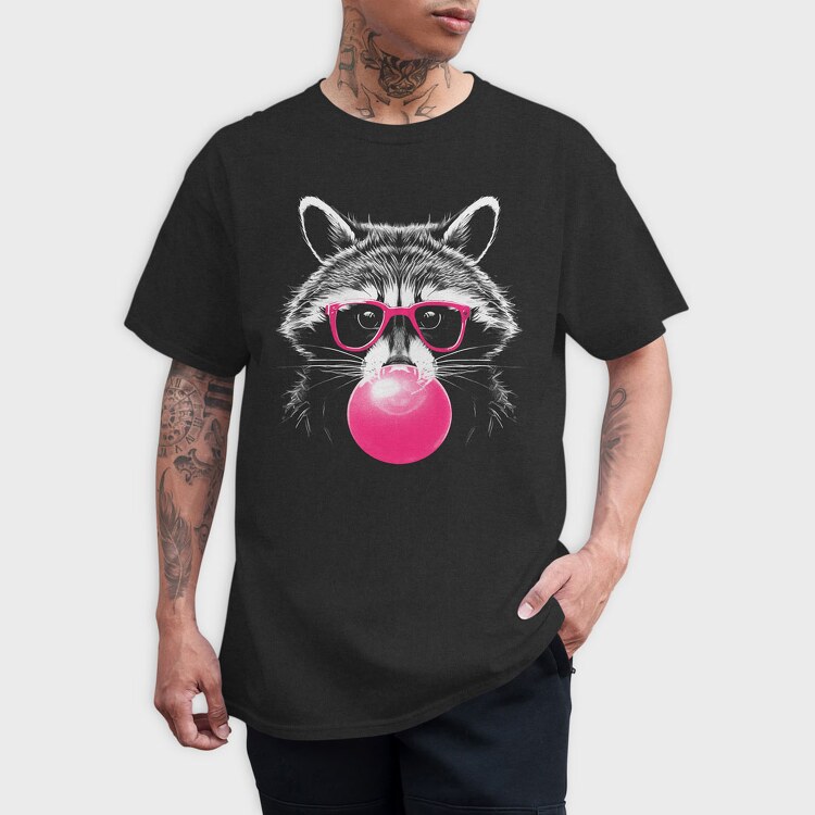 Raccoon Bubblegum, Tricou Barbati (Unisex)