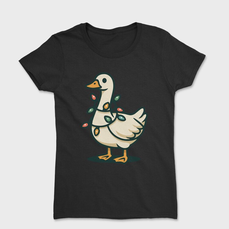 Goose With Christmas Lights Request, Tricou Femei