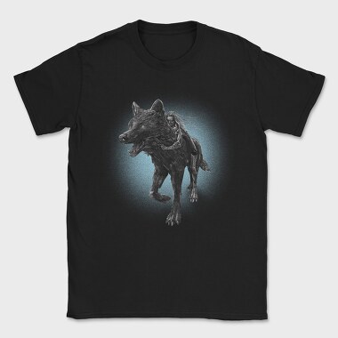 Girl Riding Wolf, Tricou Barbati (Unisex)
