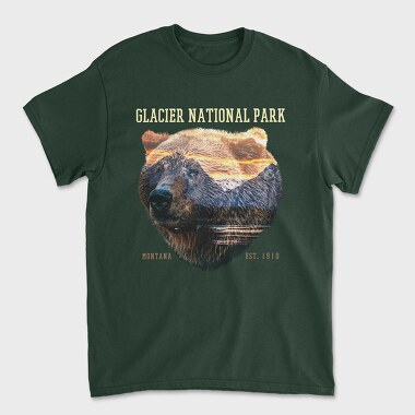 Glacier National Park Bear Lanscape, Tricou Barbati (Unisex)