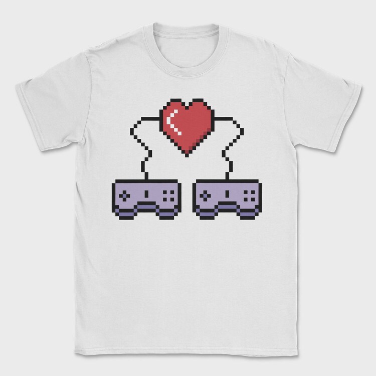 Pixelated Love, Tricou Barbati (Unisex)