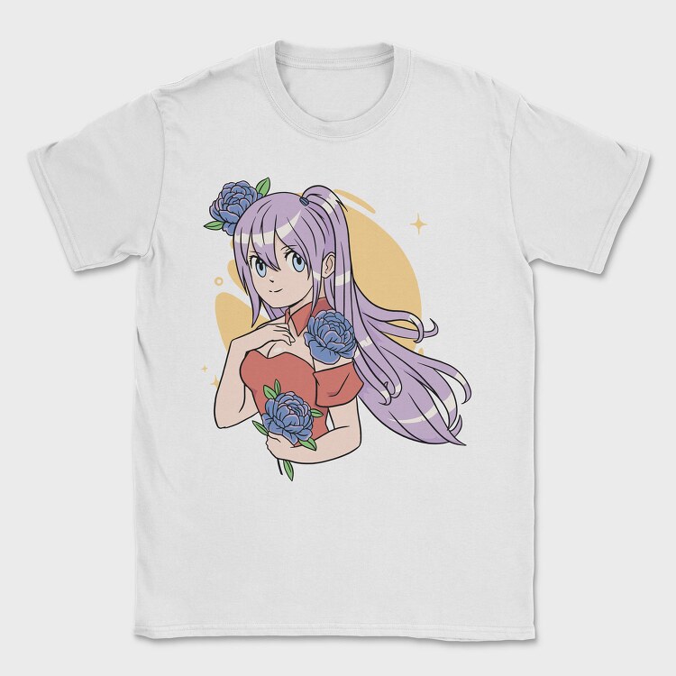 Peony Heart Girl, Tricou Barbati (Unisex)