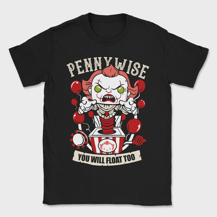 Pennywise Clown Balloons, Tricou Barbati (Unisex)