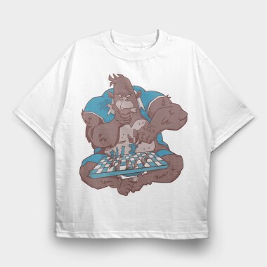 Gorilla Chess, Tricou Oversize Barbati (Unisex)