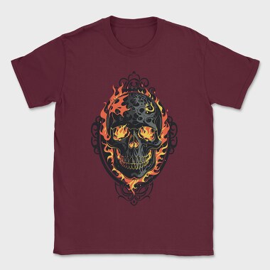 Gothic Skull on Fire, Tricou Barbati (Unisex)