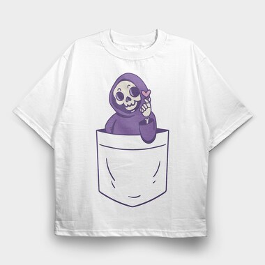Grim Reaper Pocket Love, Tricou Oversize Barbati (Unisex)