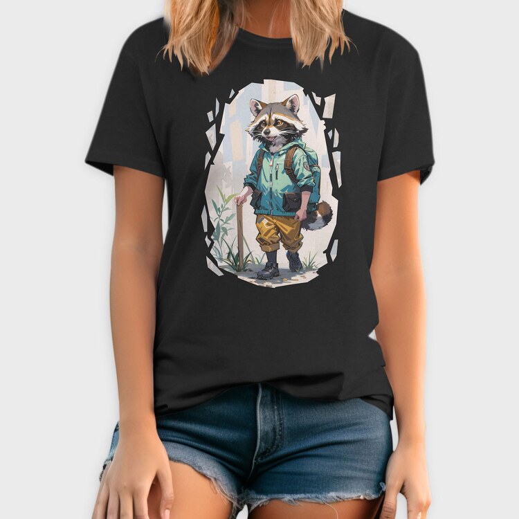 Raccoon Hiking, Tricou Barbati (Unisex)