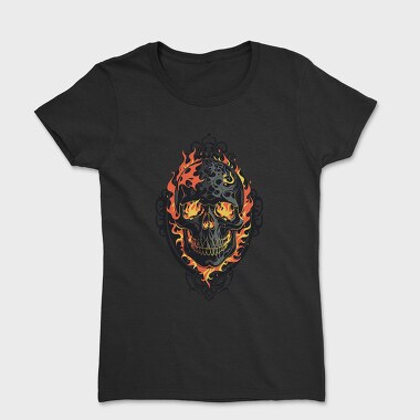 Gothic Skull on Fire, Tricou Femei