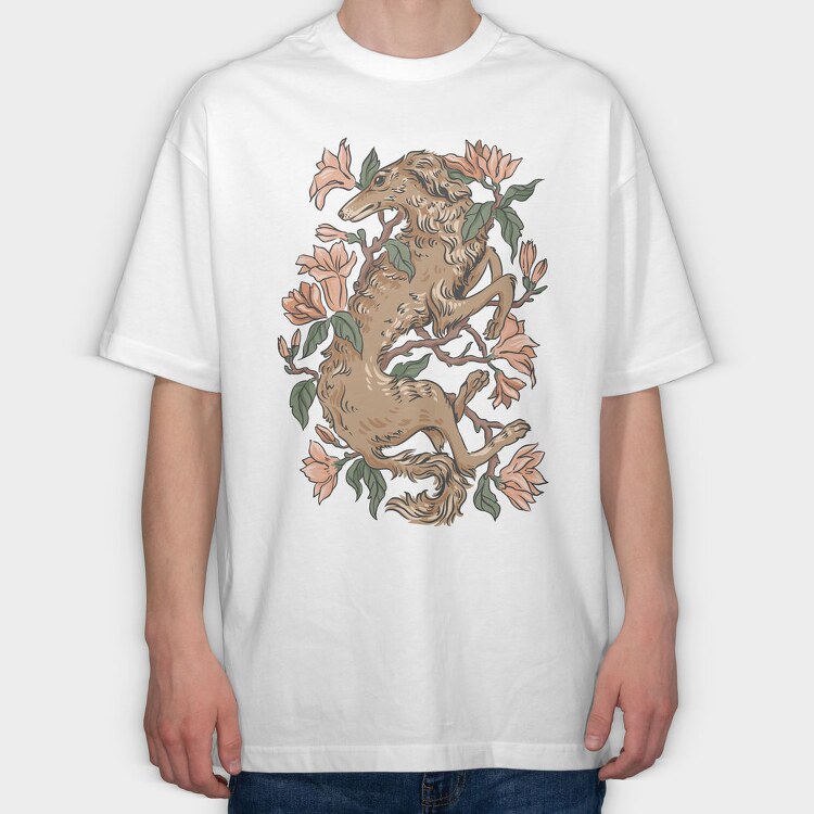 Grey Hound Magnolia, Tricou Oversize Barbati (Unisex)