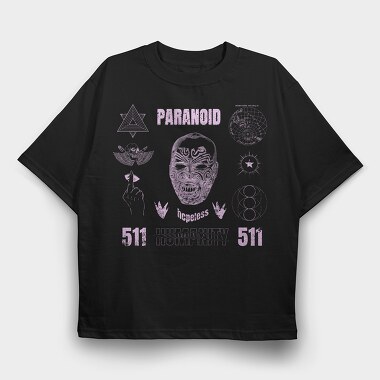 Grounge Paranoid, Tricou Oversize Barbati (Unisex)