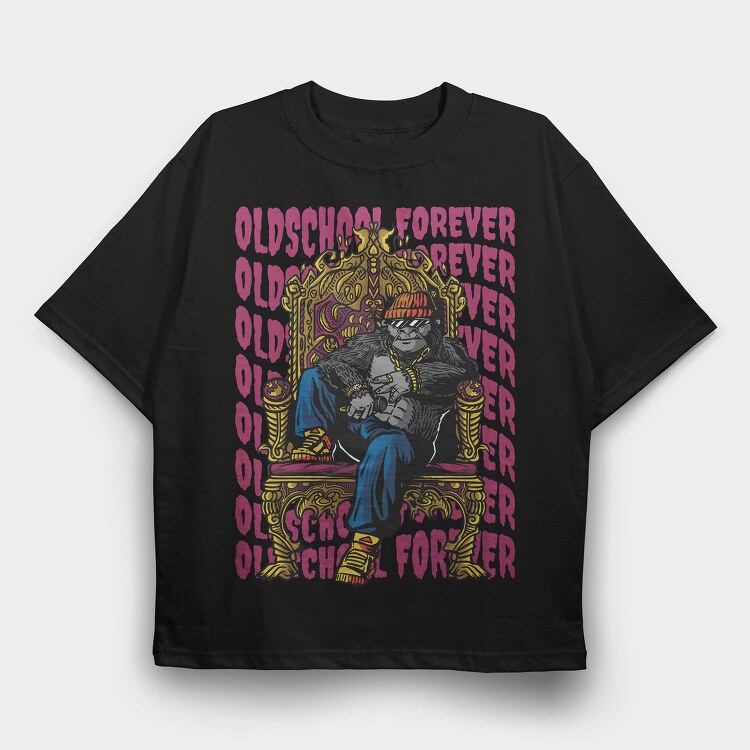 Oldschool Forever King, Tricou Oversize Barbati (Unisex)