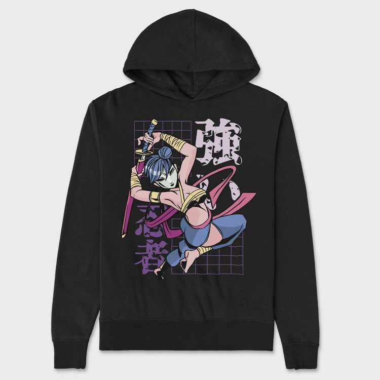 Ninja Warrior Stance, Hanorac Oversize Barbati (Unisex)