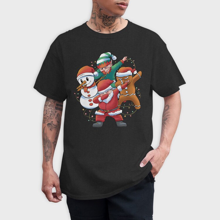Santa Friends Dabbing, Tricou Barbati (Unisex)