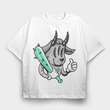 Halloween Retro Cartoon Character 3, Tricou Oversize Barbati (Unisex)