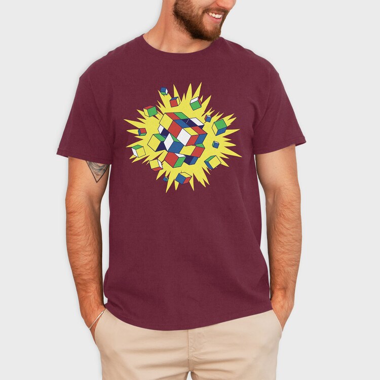 Rubik Explosion, Tricou Barbati (Unisex)